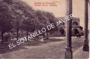 Postales: GRANADA - PARQUE COLON - SALUDES DE NICARAGUA